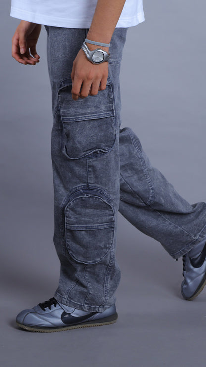 STONED WASH CARGO PANTS