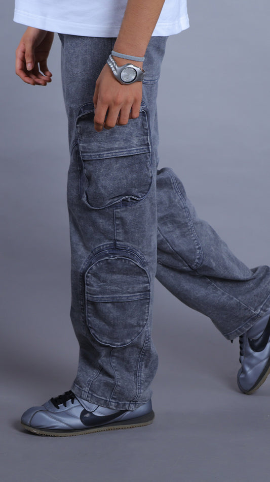 STONED WASH CARGO PANTS