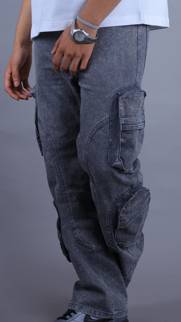 STONED WASH CARGO PANTS