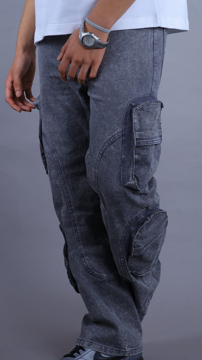 STONED WASH CARGO PANTS