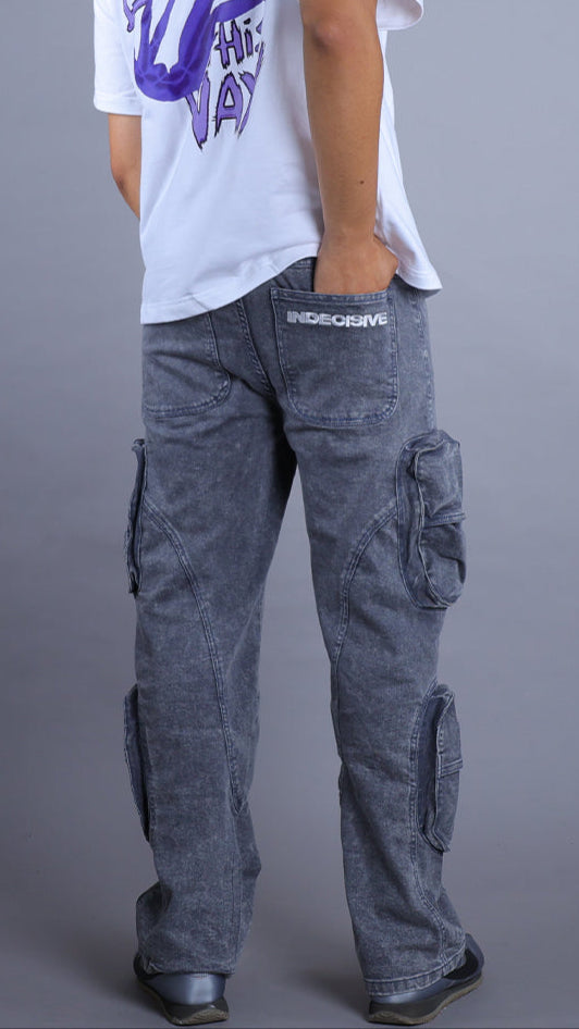 STONED WASH CARGO PANTS